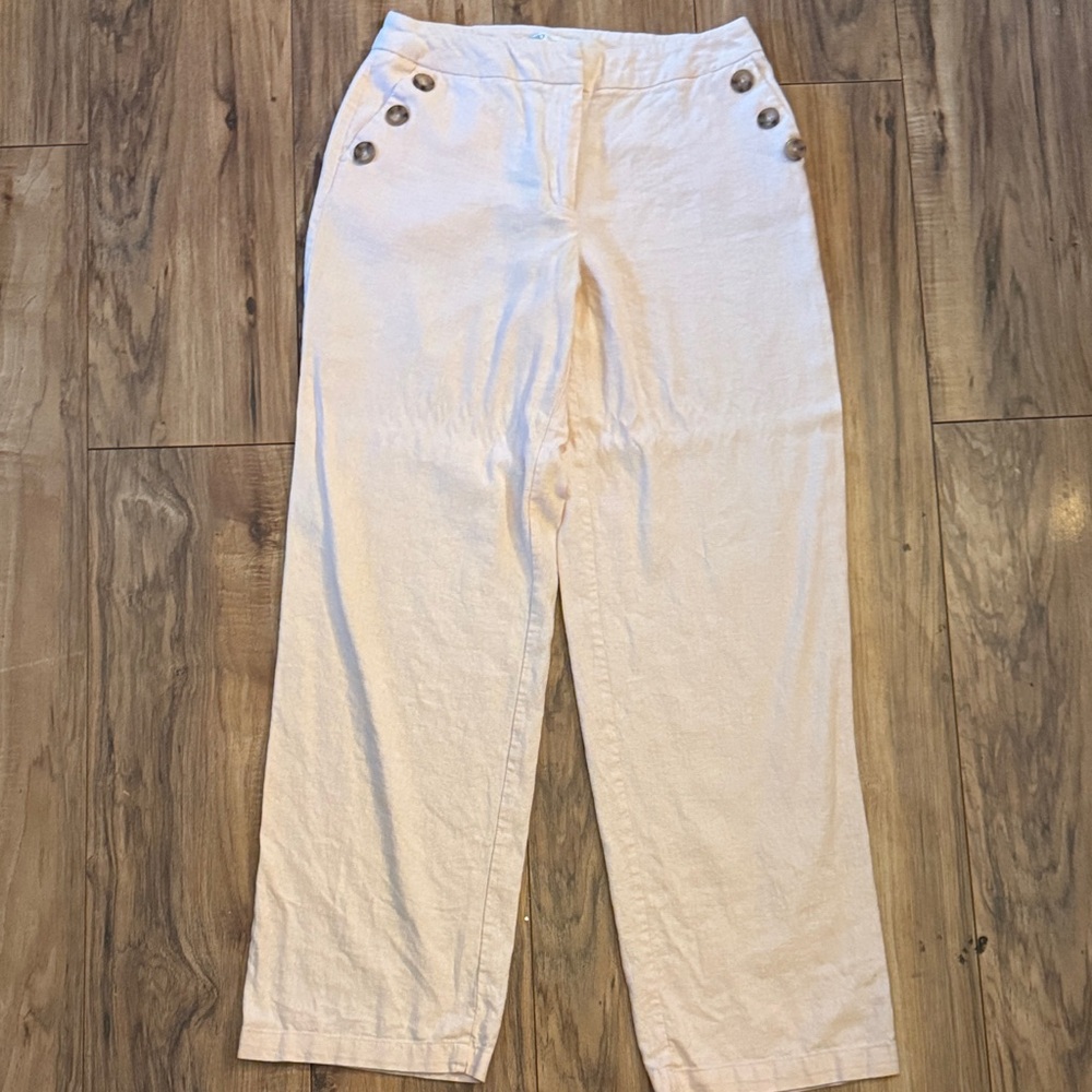 Cato Pale Pink Linen-Blend Wide Leg Pants‎